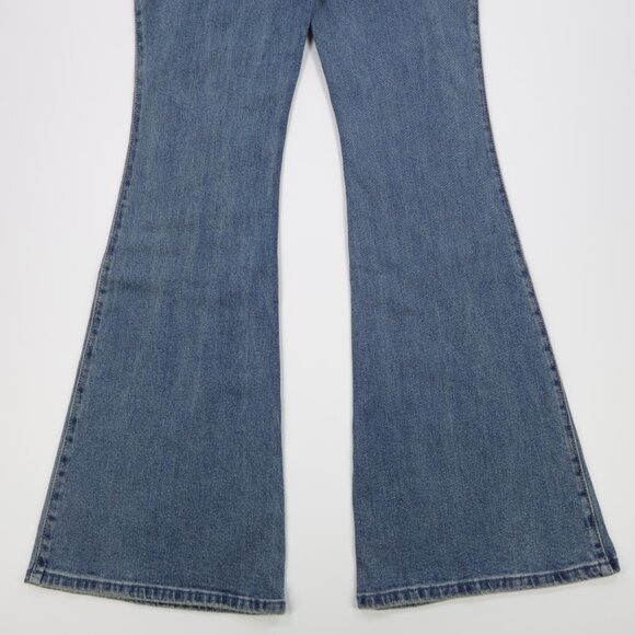 Hollister Women's High Rise Medium Wash Stretch Denim Flare Jeans Blue Size 4L - Picture 8 of 12